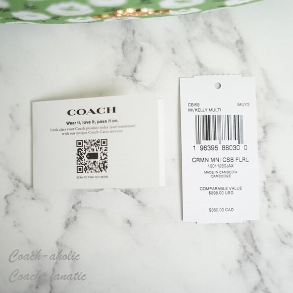 NWT Coach CBI58 Carmen Mini Crossbody Bag & CBL79 Zip Card Case With Floral SET - Picture 11 of 16